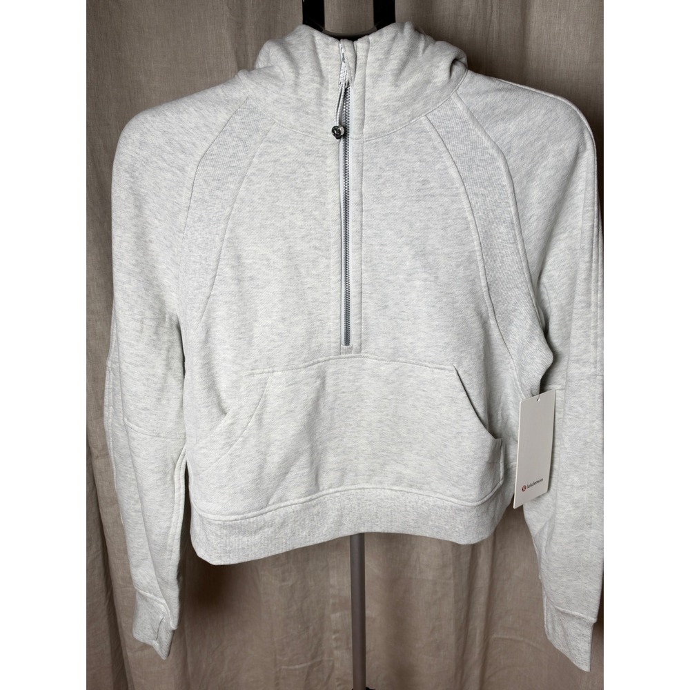 Lululemon Scuba Oversized Half Zip Hoodie Women's XS/S Light Grey Athleisure NWT